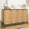 Merax Mosaik Sideboard mit 2 Türen in Holzoptik, Kommode Produktbild-Vorschau 2