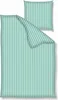 A duvet cover and pillowcase set with a mint and white stripe pattern. Produktbild-Vorschau