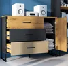 Sideboard 120cm, schwarz mit Eiche und sandfarben, Produktbild-Vorschau 5