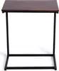 A C-shaped side table with a dark wood-grain top and black metal legs, presented against a white background. Náhled obrázku produktu
