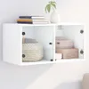 vidaXL Wandschrank mit Glastüren Weiß 68,5x37x35 cm Produktbild-Vorschau 2