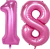Folienballon Zahl 4, ca. 80 cm, pink, für Luftbefüllung Produktbild-Vorschau 4