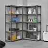 Two corner shelving units filled with various items. Podgląd zdjęcia produktu