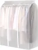 A translucent garment bag filled with clothes hanging on a rack. Náhľad obrázku produktu