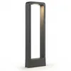 A modern, dark gray bollard light with a rectangular frame and a light source at the top. Náhľad obrázku produktu