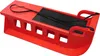 A red plastic sled with a black pull rope and a black textured grip area. Náhľad obrázku produktu