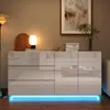 Credenza ProximaX con 2 ante e 3 cassetti, bianco lucido, Anteprima dell’immagine prodotto 3