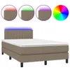 Boxspringbett mit Matratze & LED Taupe 120x200 cm Stoff Produktbild-Vorschau 1