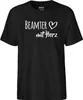 Huuraa Herren T-Shirt Beamter mit Herz S Black Bio Produktbild-Vorschau 2