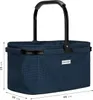 anndora Einkaufskorb - Henkelkorb blau Hahnentritt48 cm Produktbild-Vorschau 2