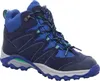 A single blue and green hiking boot is shown against a white background. Produktbild-Vorschau