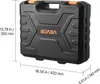 A black carrying case with orange accents and dimensions indicated by measurement lines and text. Náhled obrázku produktu