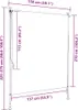 A diagram showing the dimensions of an outdoor roller blind. Náhled obrázku produktu