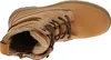 A top-down view of a brown lace-up boot with a fur lining. Voir les images du produit