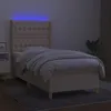 Boxspringbett mit Matratze & LED Creme 90x200 cm Stoff Produktbild-Vorschau 3