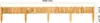 A wooden garden border with stakes, showing dimensions. Voir les images du produit