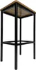 A bar stool with a wooden seat and black metal legs, shown from a slightly elevated angle against a white background. Produktbild-Vorschau