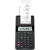 A black Casio HR-8 RCE-BK printing calculator with a paper roll is shown against a white background. Voir les images du produit