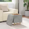 vidaXL Coffre de rangement en velours, gris clair, 40 x 40 Voir les images du produit 4
