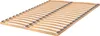 A wooden bed frame with curved slats and grey plastic connectors, shown from a diagonal angle against a white background. Náhled obrázku produktu