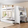 Merax Etagenbett 140x200 cm mit Schreibtisch und Schrank, Produktbild-Vorschau 1