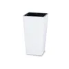 A white square planter pot with a black interior, shown against a white background. Náhľad obrázku produktu