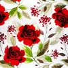 Baumwolle 100% große Rosen rot auf weißem Hintergrund Produktbild-Vorschau 3