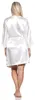Damen Morgenmantel kurzer Kimono Satin mit Spitze;  Ecru/L Produktbild-Vorschau 4