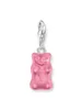 A pink gummy bear charm with a silver clasp, isolated on a white background. Anteprima dell’immagine prodotto