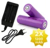 2 x 1200 mAh 18650 3,7 V Li-Ion - 18 x 65 mm zylindrisch - Produktbild-Vorschau 1
