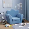 vidaXL Schlafsofa für Kinder Blau Weich Plüsch Produktbild-Vorschau 2