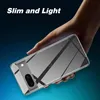 A hand holding a clear phone case over a smartphone. Produktbild-Vorschau