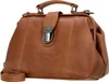 A brown leather handbag is shown against a white background. Podgląd zdjęcia produktu