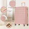 A pink suitcase with several callouts highlighting its features. Náhľad obrázku produktu