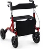COSTWAY 2in1 Rollator mit Sitz faltbar, Gehhilfe 6-fach Produktbild-Vorschau 1