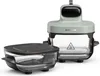 A product shot of a green air fryer with a glass bowl and lid. Produktbild-Vorschau