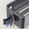 A close-up view of a gray multi-tiered storage shelf, with layers of different colored material peeling away to reveal the construction. Anteprima dell’immagine prodotto