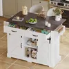 Isola da cucina Merax con piano di lavoro ribaltabile, Anteprima dell’immagine prodotto 1