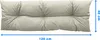 A beige cushion with dimensions indicated by blue arrows and text. Náhled obrázku produktu