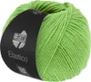 A ball of green yarn with a black label. Produktbild-Vorschau