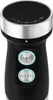 Close-up of the handle of a black immersion blender with silver accents and two blue-rimmed buttons. Produktbild-Vorschau