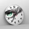 Wanduhr - Rund - Glasuhr - Auge Feder Skizze Menschen - Produktbild-Vorschau 4