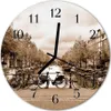 Glasuhr Wanduhr Küchenuhr Echt-Glas 30fi cm Amsterdam sepia Produktbild-Vorschau 1