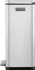 A side view of a silver rectangular trash can with a foot pedal. Produktbild-Vorschau