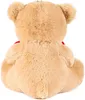 The back view of a plush teddy bear with a red heart on its chest. Produktbild-Vorschau