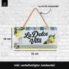 LANOLU La Dolce Vita Retro Blechschild mit Jutekordel Bar Produktbild-Vorschau 5
