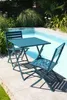 2-Sitzer-Garten-Essgruppe aus entenblauem Aluminium Produktbild-Vorschau 3