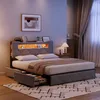 UnboxG Polsterbett 140x200cm mit USB & Typ C, Stauraumbett Produktbild-Vorschau 1
