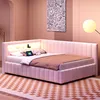 OKWISH Lit Banquette 140x200 cm - Lit avec Éclairage LED et Voir les images du produit 3