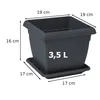 Květináč čtvercový Tradiční 19 cm Antracitová 3,5 L Náhled obrázku produktu 2